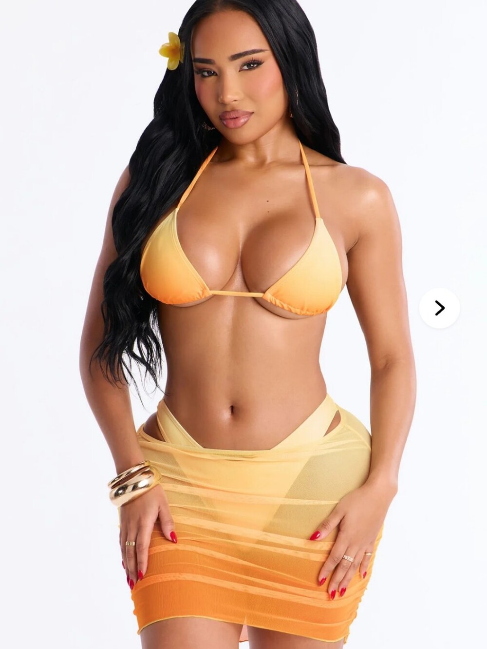 Sunshine On My Mind Bikini And Coverup Skirt - Orange/combo